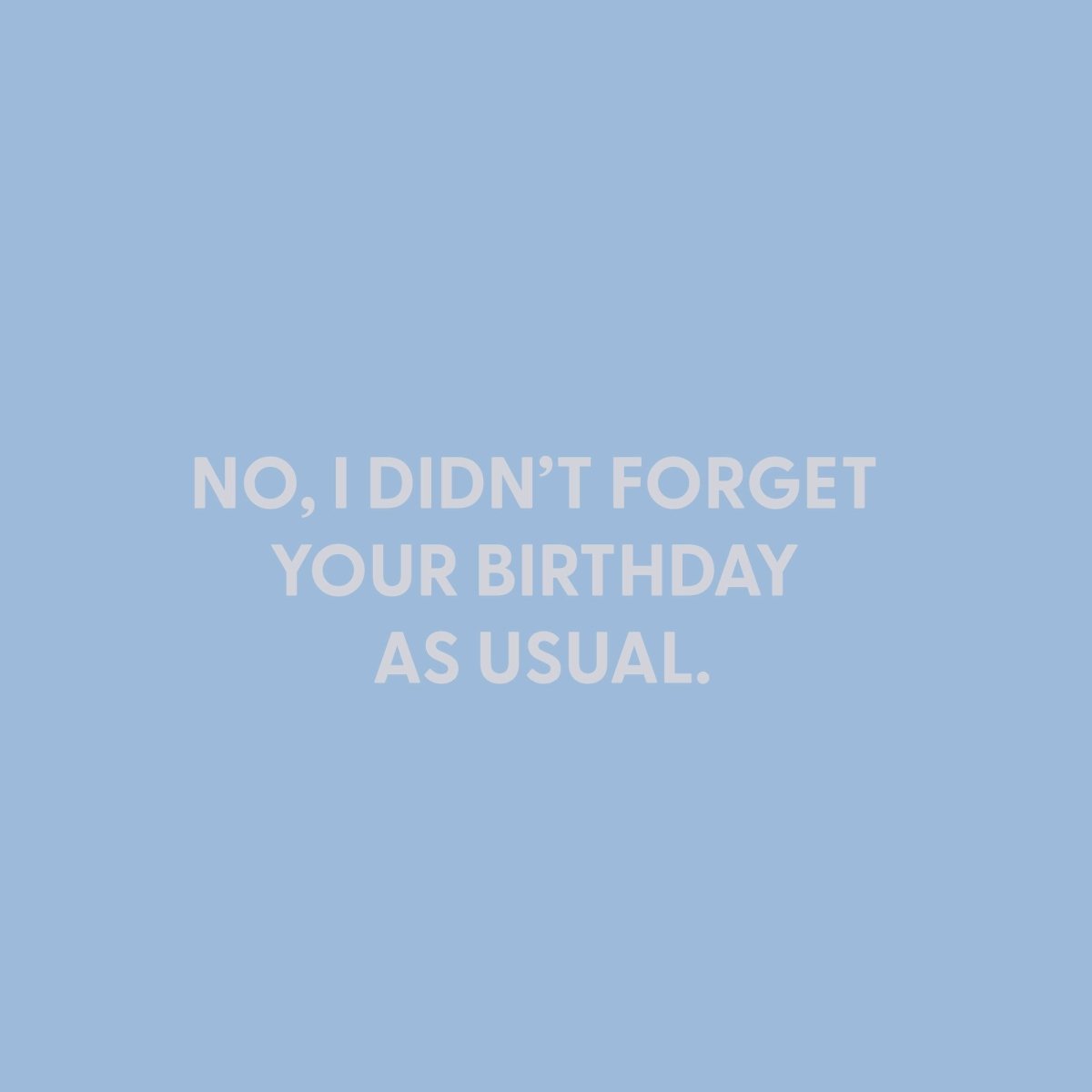 No, I didn’t forget your birthday as usual. - Greeting Card - Chive US Wholesale