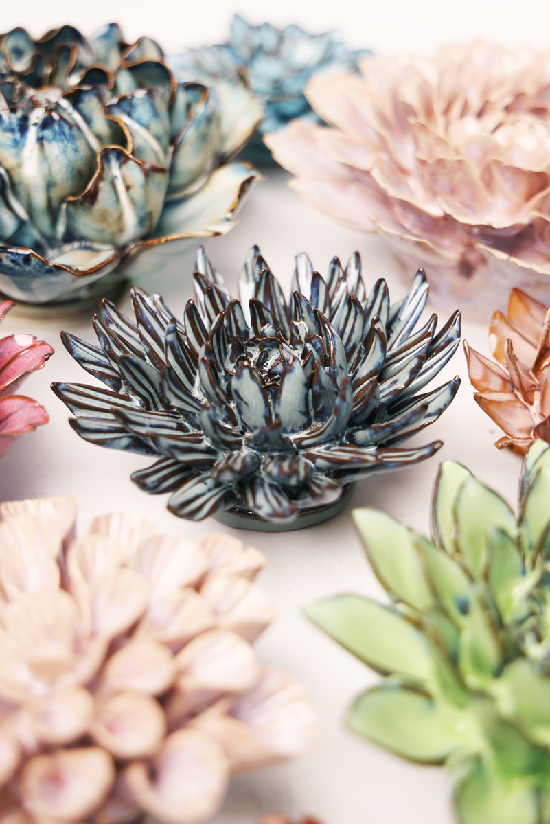 JA45 Black Blue Quill Mum - Chive US Wholesale