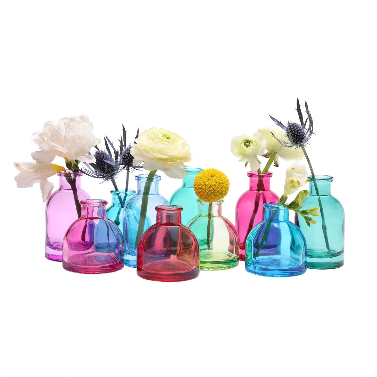 Loft Glass Bud Vase Jewel Tone 10pc Kits - Chive US Wholesale