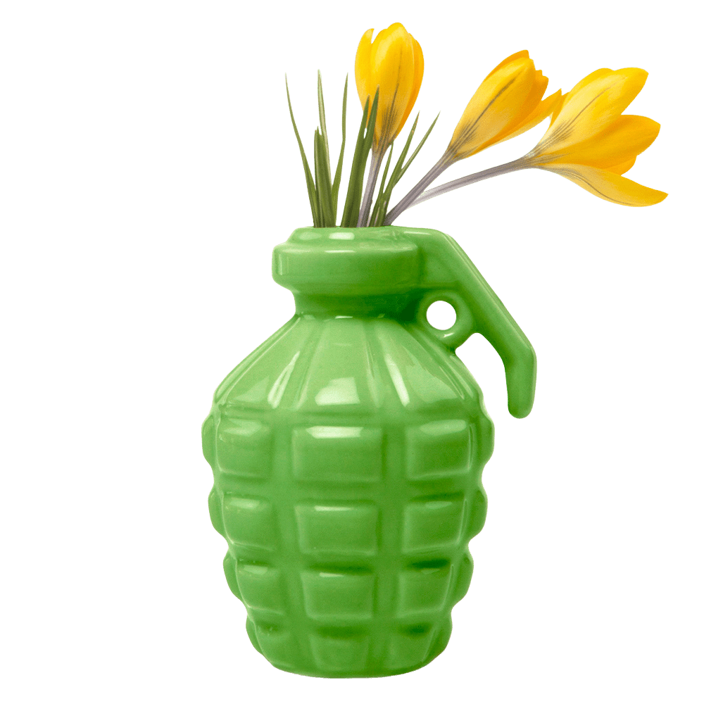 Kapow Ceramic Grenade Flower Vase Unique - Chive US Wholesale