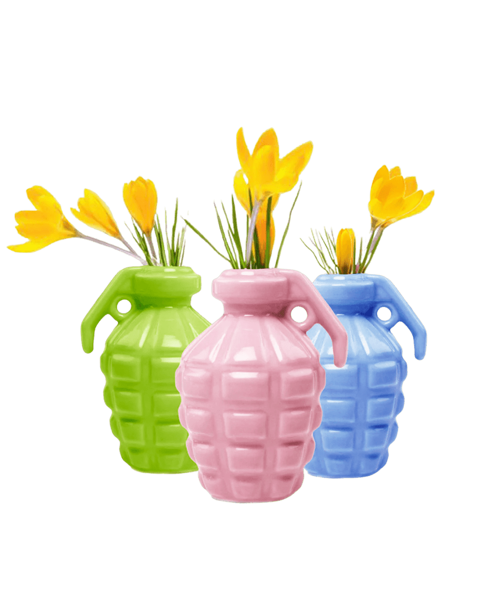 Kapow Ceramic Grenade Flower Vase Unique - Chive US Wholesale