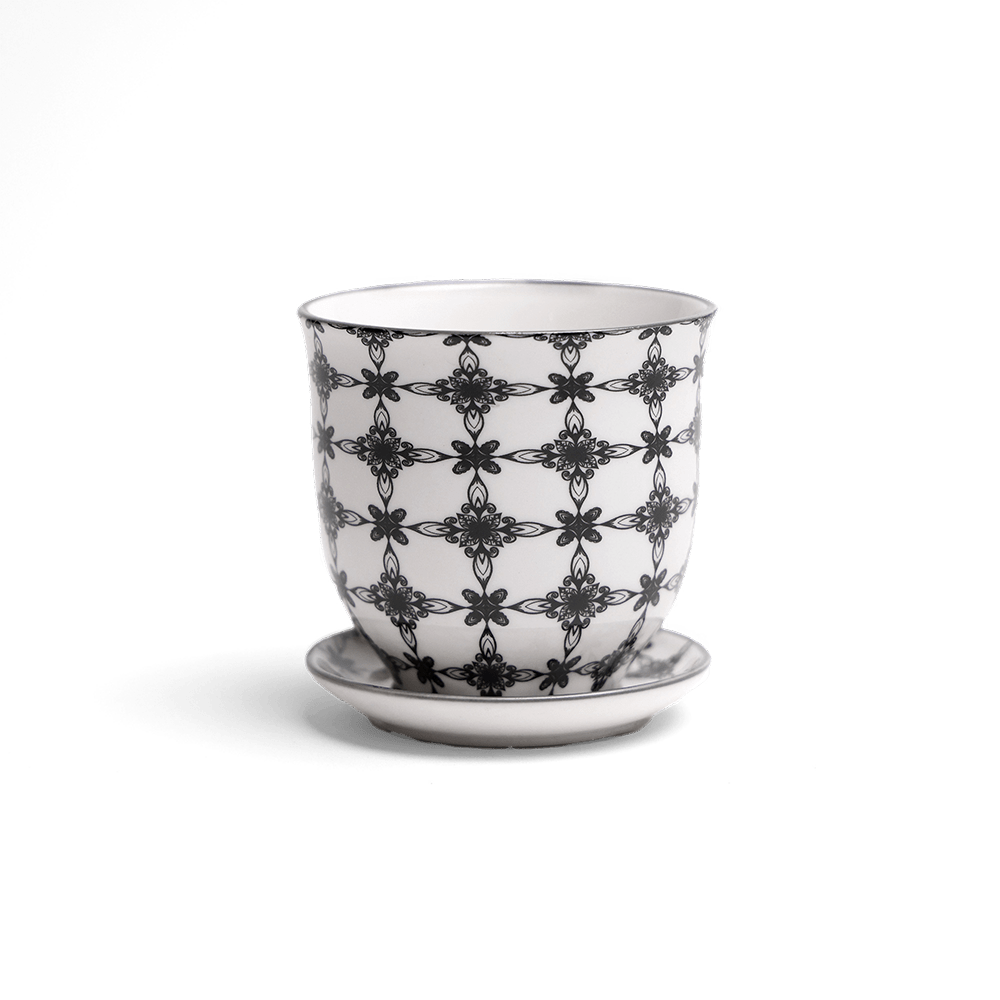 Liberte Porcelain Pot And Saucer Set With Drainage - Chive US Wholesale