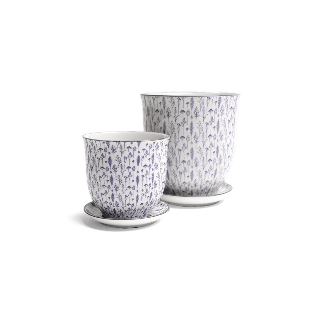 Liberte Porcelain Pot And Saucer Set With Drainage - Chive US Wholesale