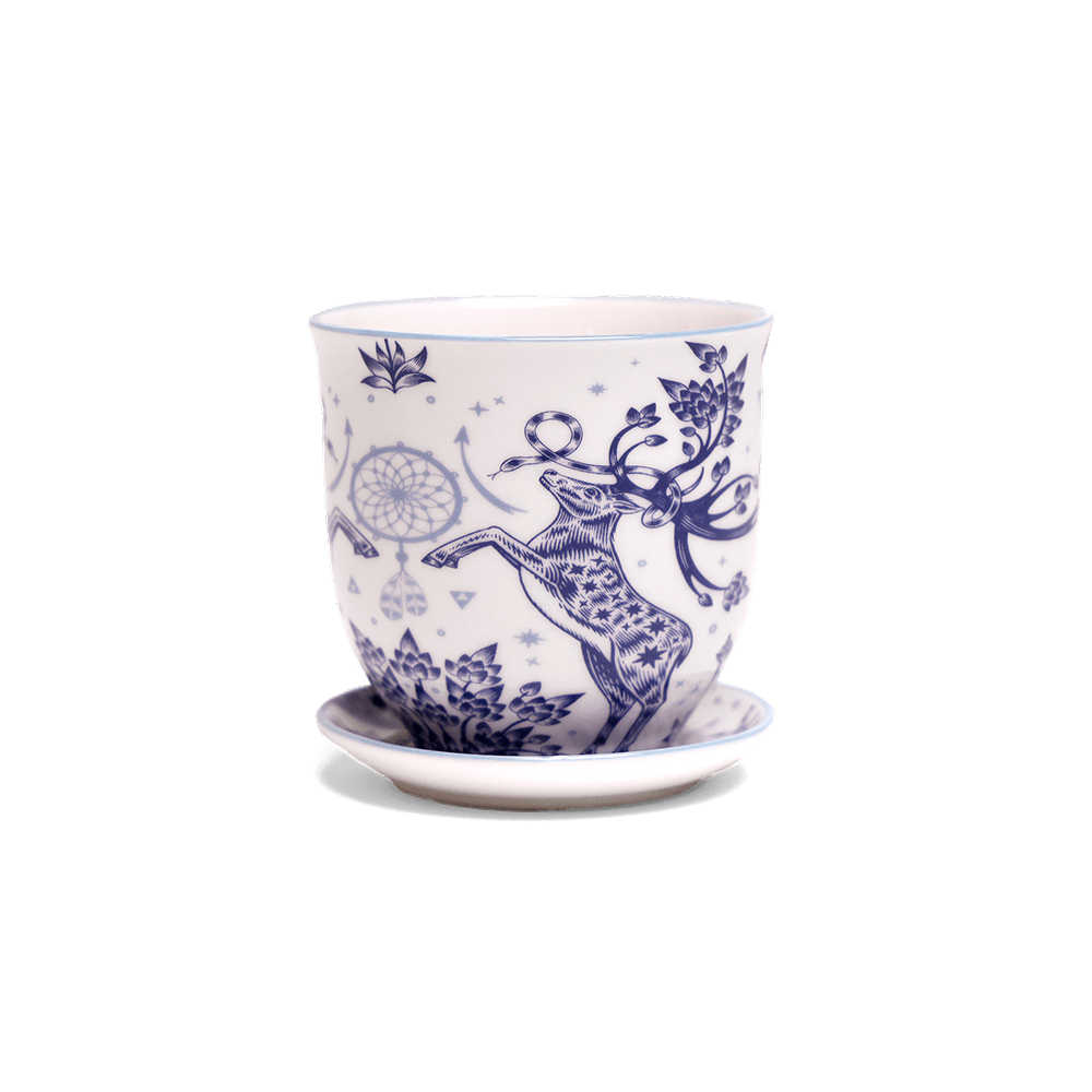 Liberte 5 Porcelain Pot And Saucer With Drainage - Chive US Wholesale