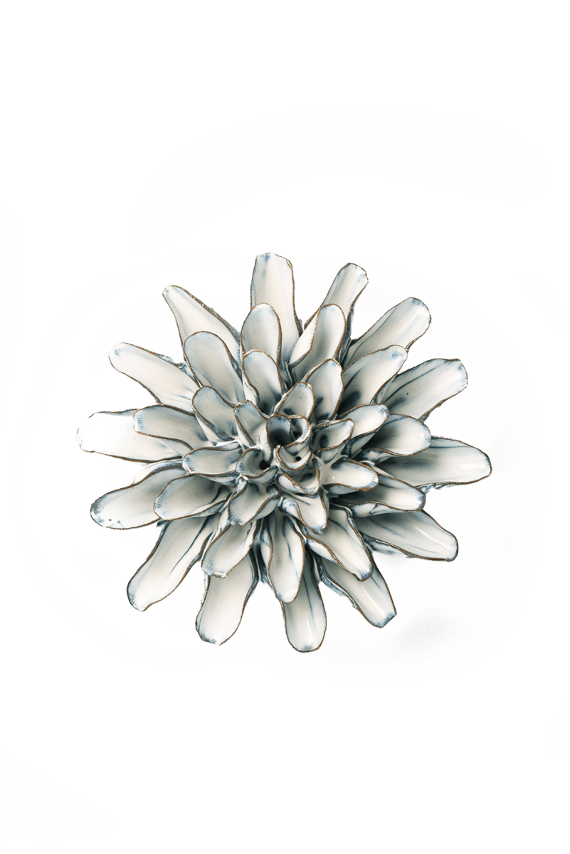 Nantucket Ceramic Flower Blue White Daisy - Chive US Wholesale
