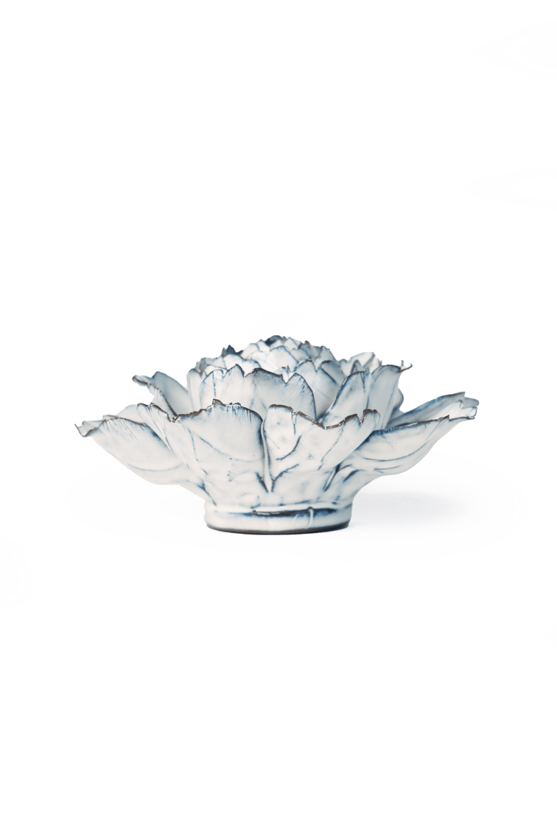 Nantucket Ceramic Flower Blue White Carnation - Chive US Wholesale