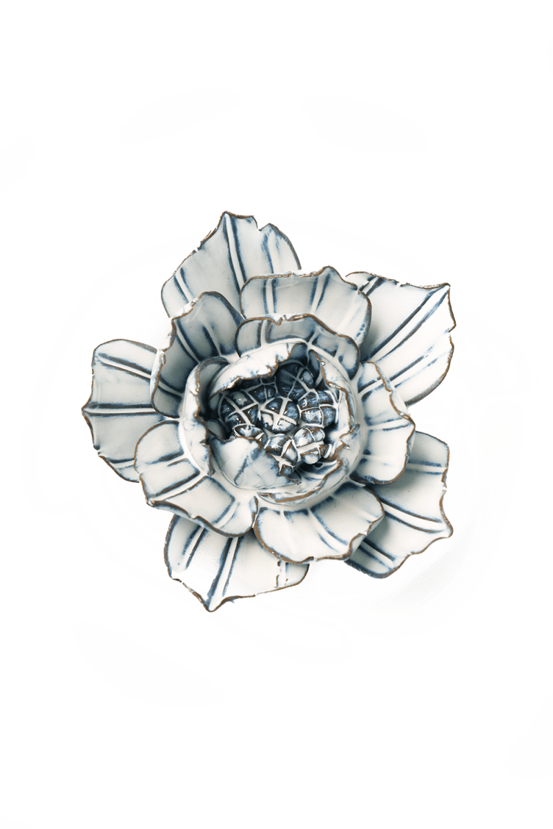 Nantucket Ceramic Flower Blue White Purslane - Chive US Wholesale