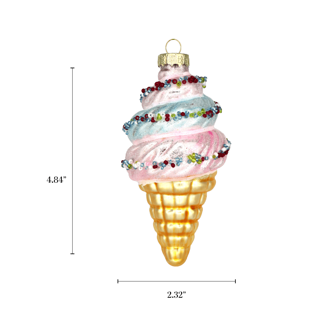 Ice Cream Cone Ornament - Chive US Wholesale