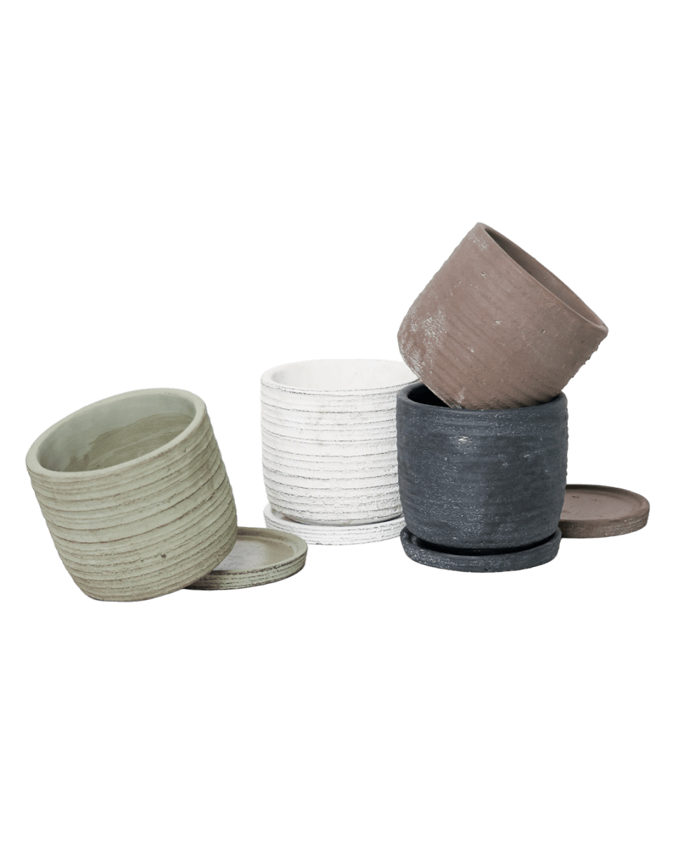 Paul Ceramic Pot And Saucer Set With Drainage - Chive US Wholesale