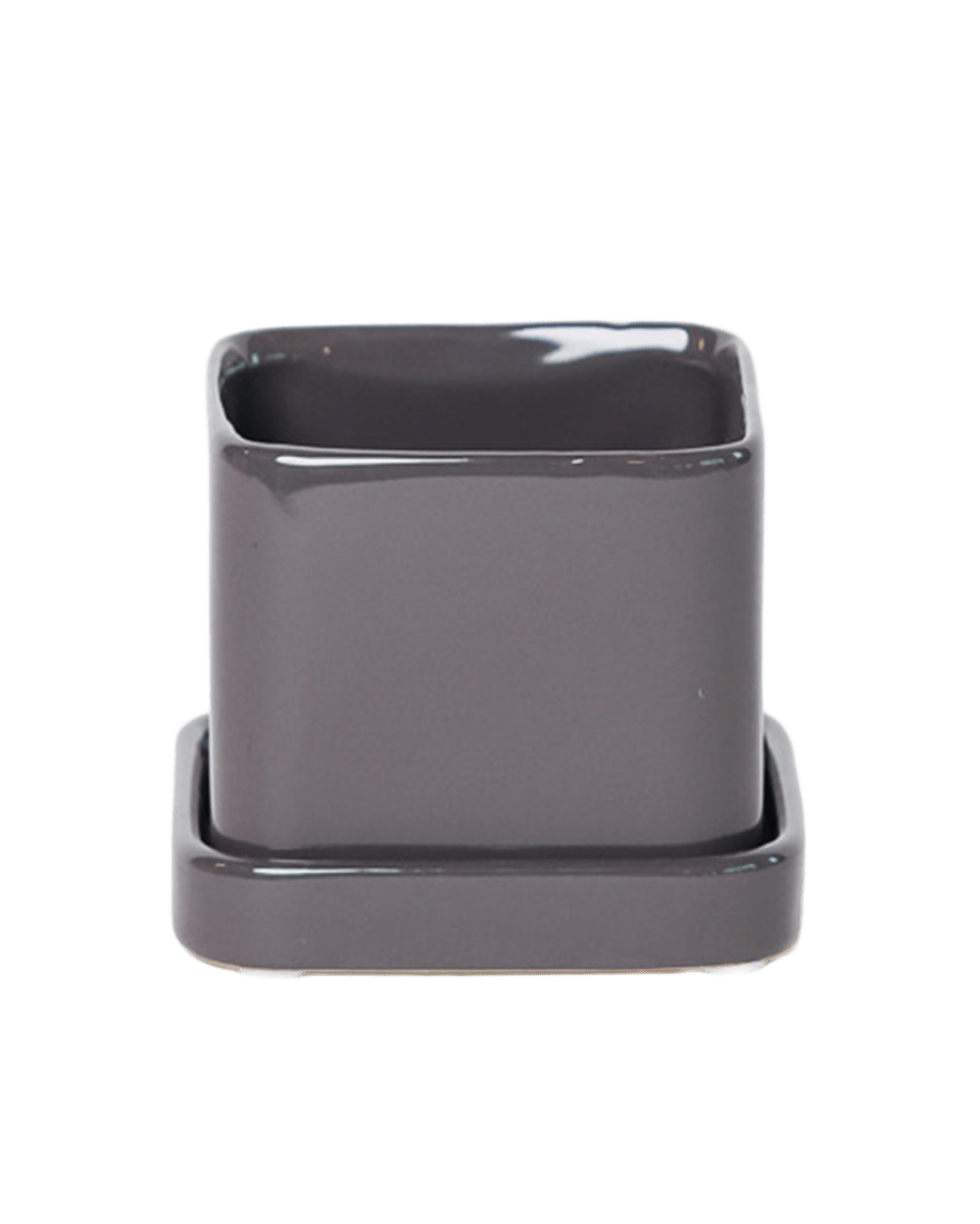 Svek Ceramic Pot And Saucer With Drainage Hole - Chive US Wholesale