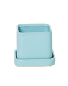 Svek Ceramic Pot And Saucer With Drainage Hole - Chive US Wholesale