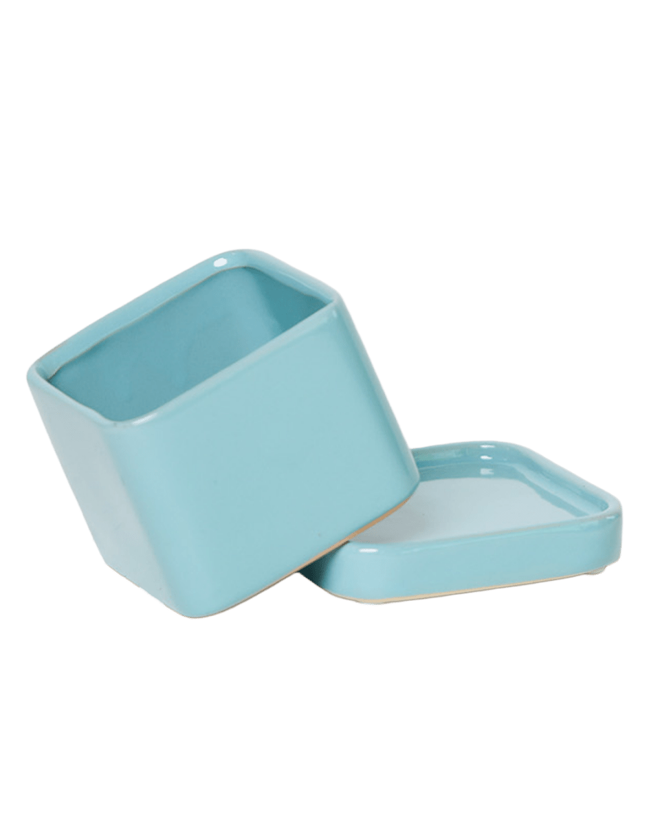 Svek Ceramic Pot And Saucer With Drainage Hole - Chive US Wholesale