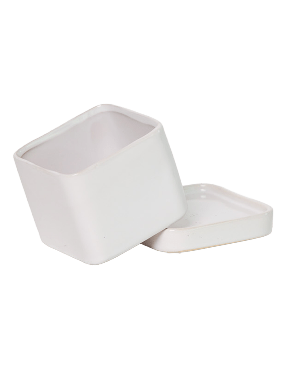 Svek Ceramic Pot And Saucer With Drainage Hole - Chive US Wholesale