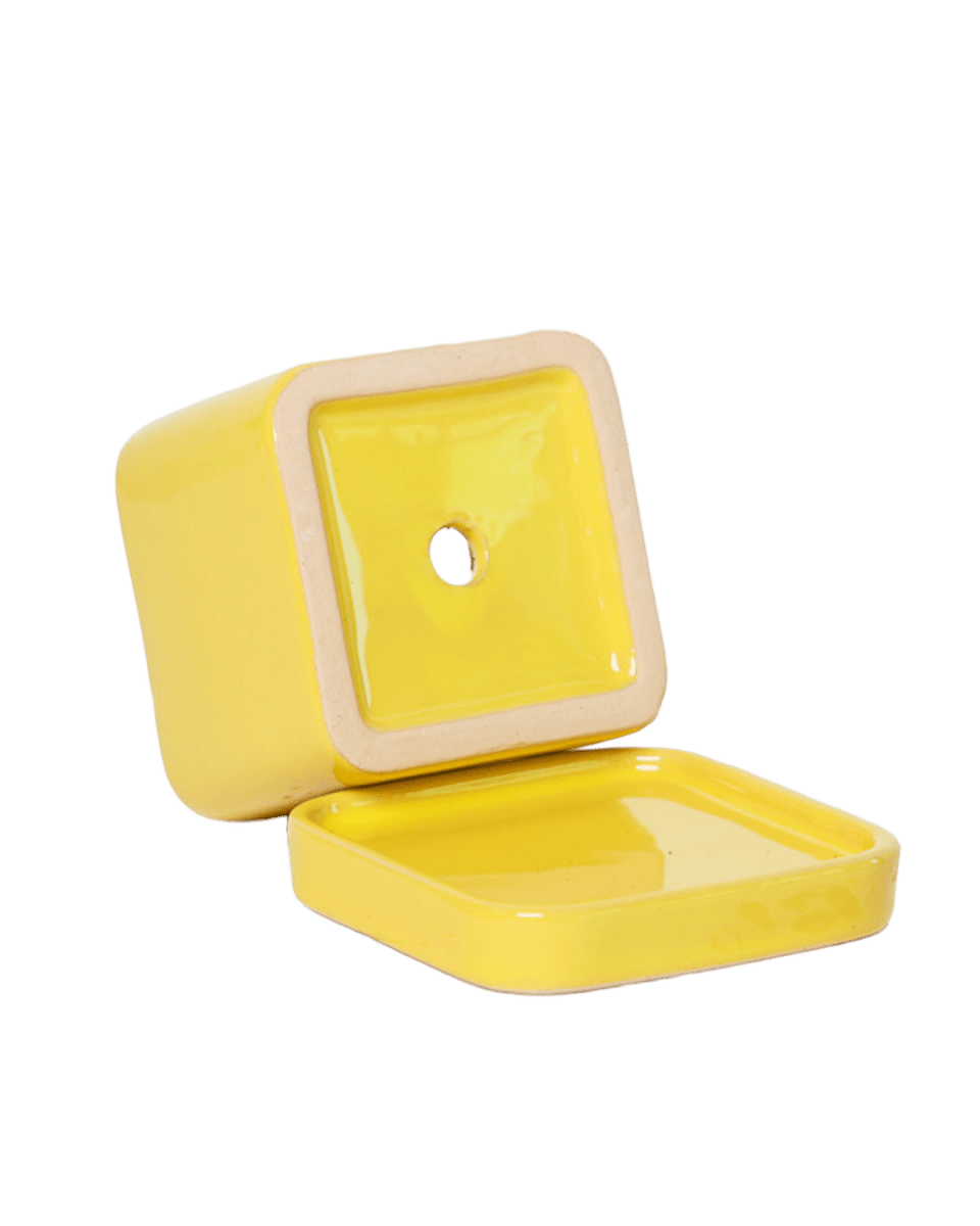 Svek Ceramic Pot And Saucer With Drainage Hole - Chive US Wholesale