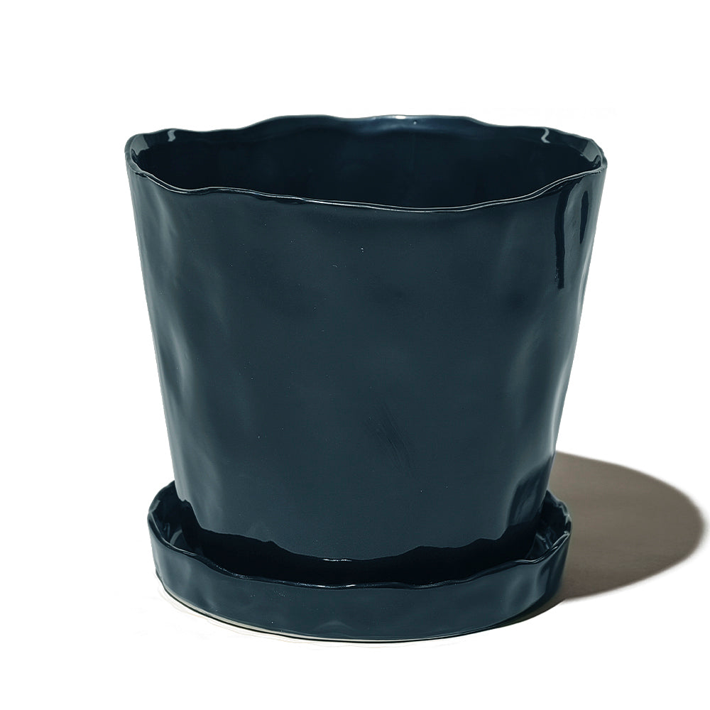 Tika Ceramic Pot & Saucer With Drainage Kits - Chive US Wholesale