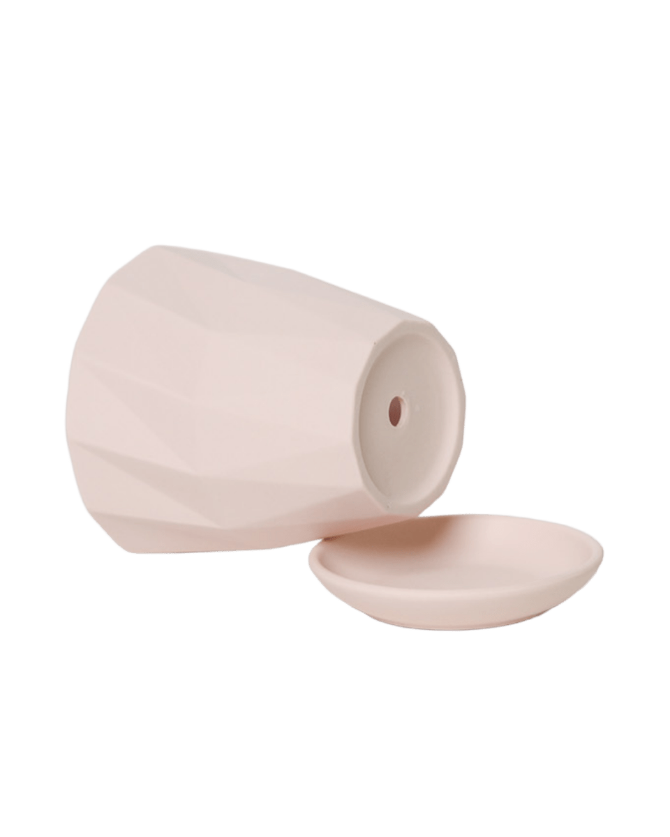 Virago 3.5" Porcelain Pot With Drainage Hole And Saucer - Chive US Wholesale