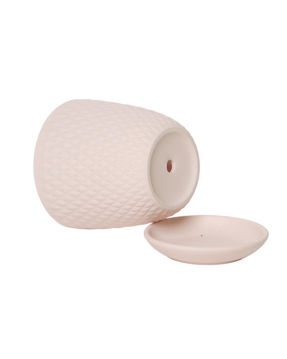 Virago 3.5" Porcelain Pot With Drainage Hole And Saucer - Chive US Wholesale