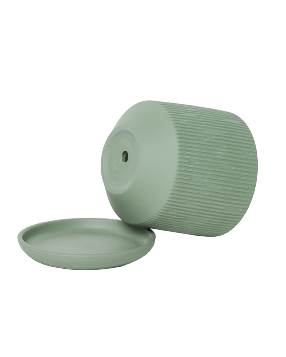 Virago 3.5" Porcelain Pot With Drainage Hole And Saucer - Chive US Wholesale