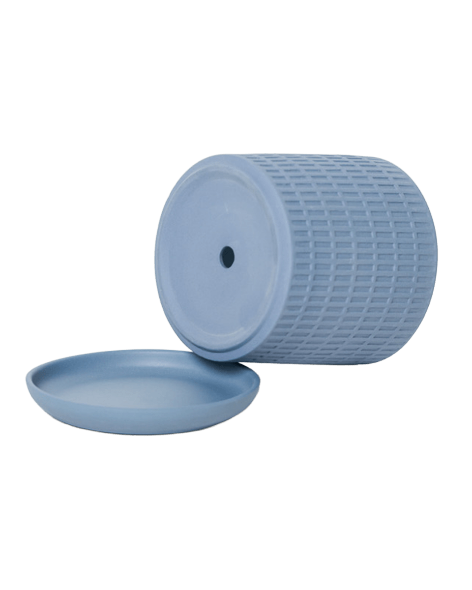 Virago 3.5" Porcelain Pot With Drainage Hole And Saucer - Chive US Wholesale