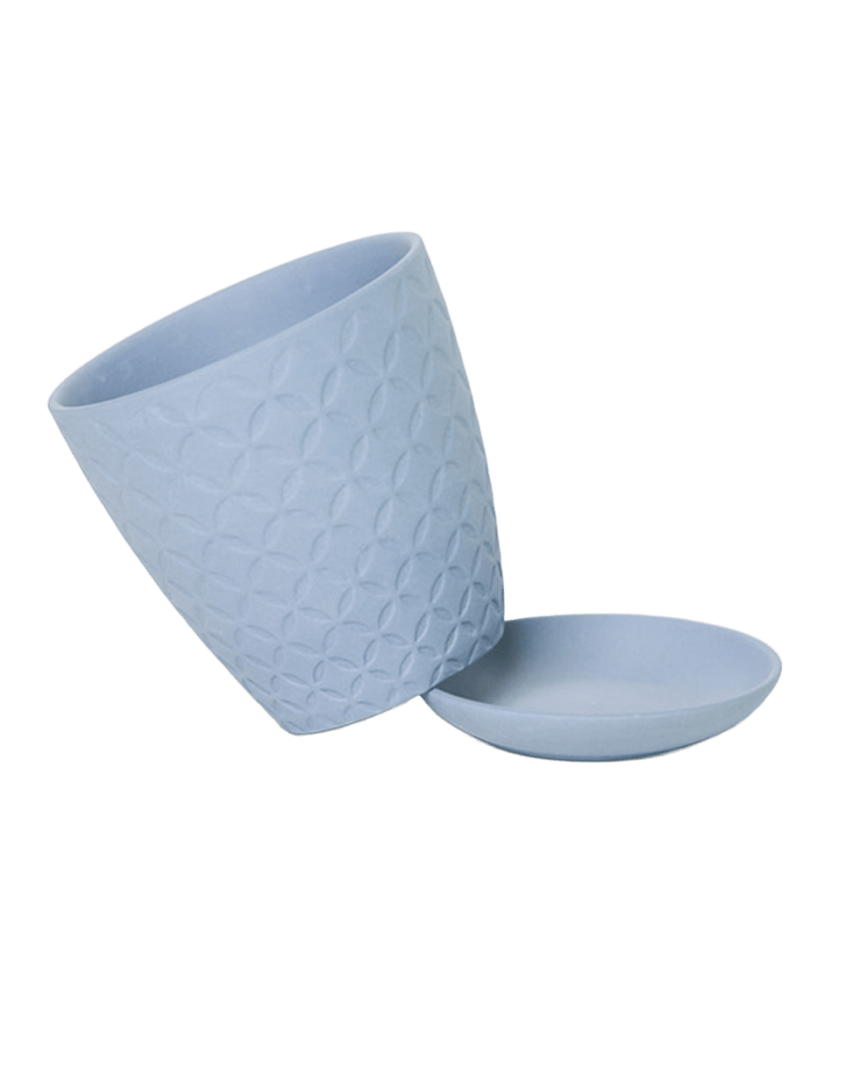 Virago 3.5" Porcelain Pot With Drainage Hole And Saucer - Chive US Wholesale