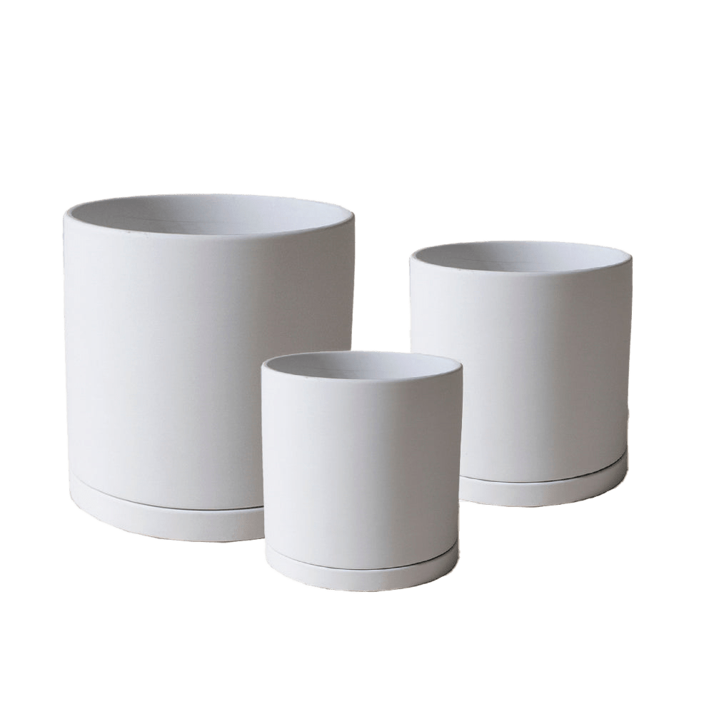 Dojo Porcelain Modern Indoor Plant Pot With Saucer Sets - Chive US Wholesale