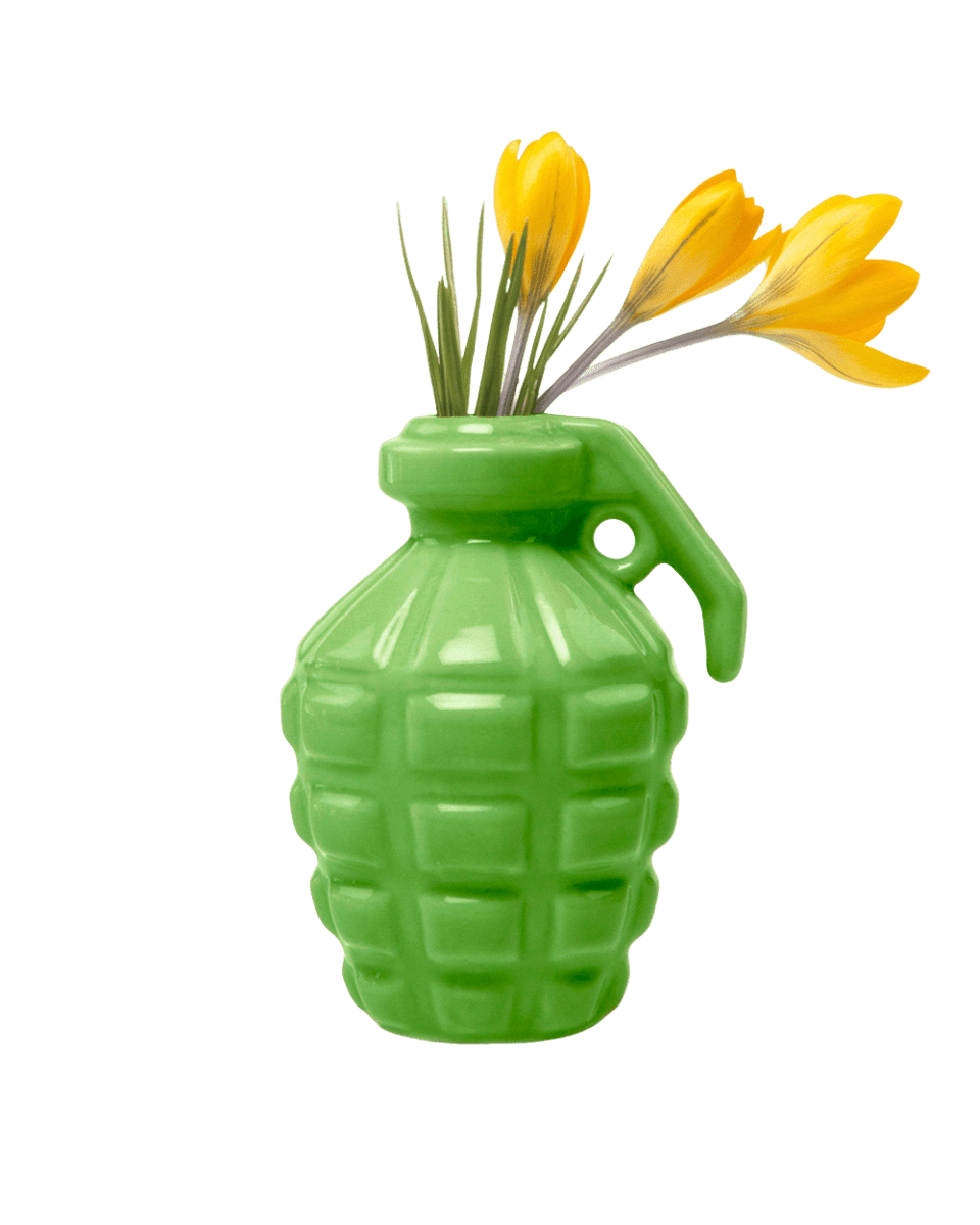 Kapow Ceramic Grenade Flower Vase Unique - Chive US Wholesale